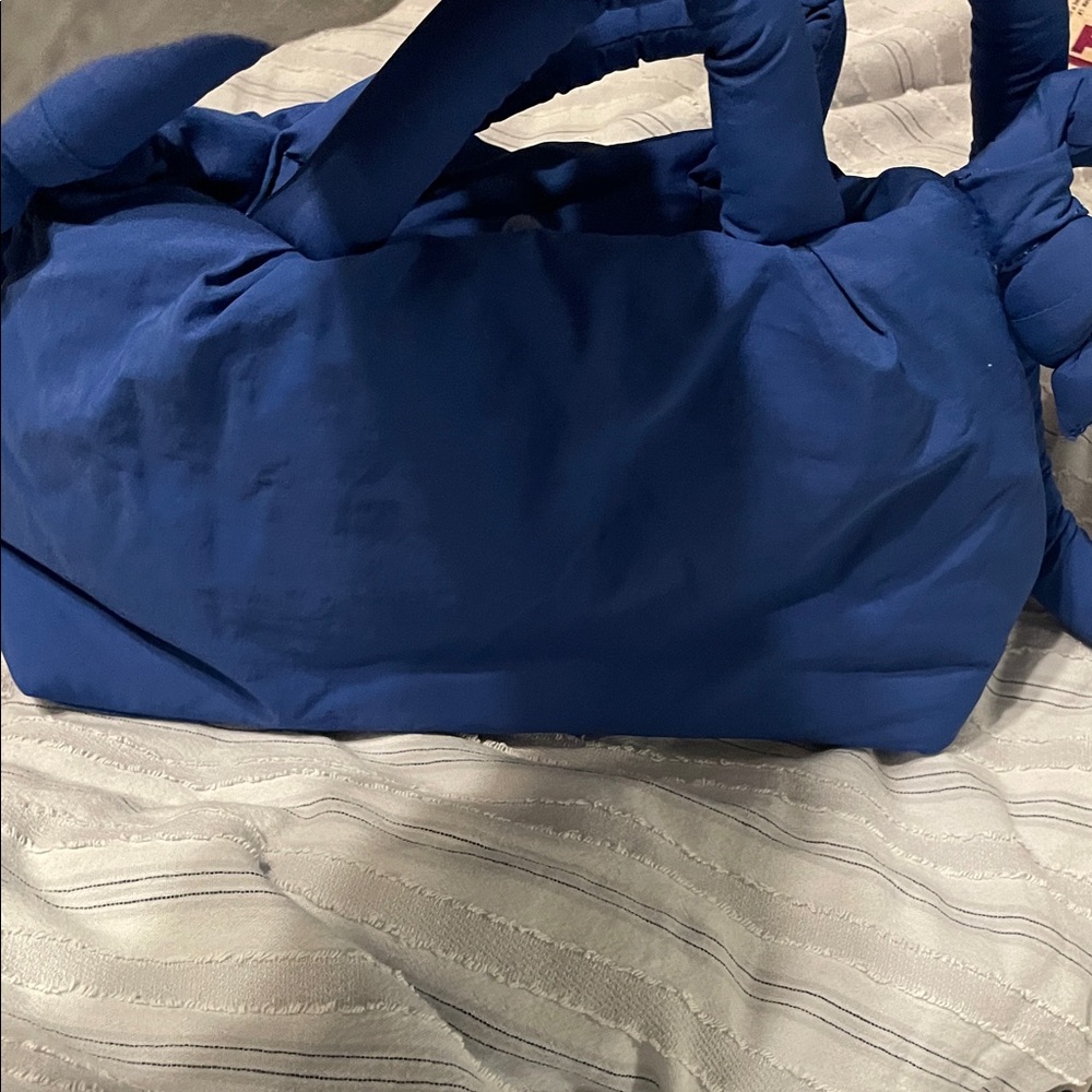 Olend Blue Quilted Tote Bag. Used one time
